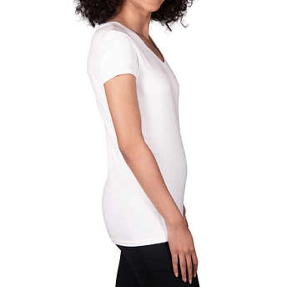 NEW Kirkland Signature V-Neck T-shirt | White - Picture 2 of 6